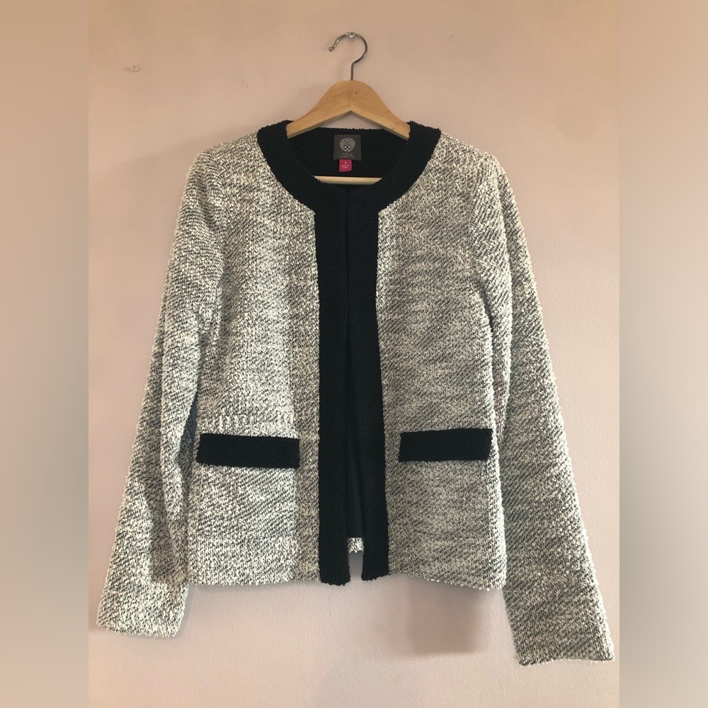Vince Camuto open front tweed blazer